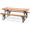 Linea Garden Friend Set Birra Rettangolare 1 Tavolo e 2 panche 80 x 200 cm, Legno