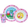 Peppa Pig Perfect Day - Set da tavola per bambini, 3 pezzi, con piatto, ciotola e tazza in polipropilene riutilizzabile, per peppa, George e bicchieri per i pasti, dai 24 mesi in su, in plastica