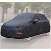 Auto Accessori Lupex - Telo copriauto felpato impermeabile, resistente alle intemperie, taglia M per berline fino a 430 cm, in tessuto PVC, con zip laterale, da esterno e interno