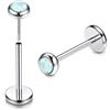 ADRAMATA 2Pcs G23 Titanio Piercing Orecchio Trago Piercing Naso Brillantino | Piercing Labbro Senza filo,Medusa Labret Piercings Piccolo,CZ Opale Orecchio Donna Argento,Piercing Helix Trago