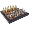Italfama Set Scacchi E Dama In Metallo Arabo Scatola In Pelle Sintetica 48cm