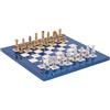 Italfama Italiano Ottone Set di Scacchi Oro Argento Pezzi & Legno Tavola 42cm