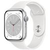 Apple Watch Series 9 (2023) GPS 45 mm - Alluminio Argento - Cinturino Sport Bianco - refurbished