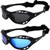 Birdz 2 coppia seahawk occhiali da sole polarizzati floating jet occhiali da sci sport kite-boarding, surf, kayak, 1 nero con blue lenti e 1 nero con lenti fumo