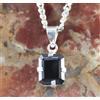 Ciondolo Donna Solitaire Con Diamante Nero Taglio Smeraldo 8 Carati Agi