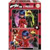 Educa - Miraculous Ladybug | Set 2 puzzle per bambini da 48 pezzi | Miraculous le storie di Ladybug | Misura: 28 x 20 cm | Da 4 anni (19968)