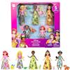 Mattel Disney Princess & Friends Confezione da 5 bambole piccole | 5 piccole bambole snodabili in gonne o pantaloni rimovibili e 5 figure di amici, ispirate ai film Disney