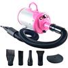 Shelandy Soffiatore per Cani 3.2HP, Asciugatore Professionale Regolabile in Velocità e Temperatura, Phon per Toelettatura Accessori Gatti, Asciuga Silenzioso Dog Dryer Rosa
