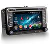 Erisin 7 pollici 8-Core 8GB+128GB Android 16 Autoradio Bluetooth GPS Navigatore per VW Passat Golf 5/6 T5 Polo Tiguan Seat Skoda CarPlay Android Auto DSP WiFi 4G DAB+ RDS Lettore CD Schermo Canbus OPS