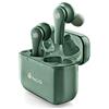 NGS ARTICA BLOOM GREEN - Auricolari senza fili, compatibili con TWS e Bluetooth fino a 24 ore, comandi touch, USB Type-C, base di ricarica, Verde