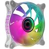Mars Gaming MF-3D Bianco, Ventola ARGB 360° 12cm, Specchio Infinito 3D, Sistema Anti-Vibrazioni, Ultra-Silenzioso, Compatibilità Completa