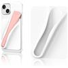 Leeneen Custodia per rossetto, custodia in silicone per lucidalabbra, supporto adesivo per lucidalabbra per iPhone e Android (bianco)