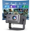 Merkloos Proiettore portatile Full HD 1080p - 800 ANSI lumen - Android 14 - Messa a fuoco automatica - Schermo fino a 135 pollici