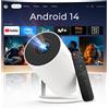 Merkloos Proiettore portatile mini - Android 14 - WiFi 6 - 1080p - Rotazione 180°