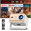 Merkloos Proiettore mini - Full HD 1080p - 700 ANSI lumen - Wi-Fi 6 - Bluetooth 5.4 - Proiezione a 360°