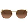 Ray-Ban Occhiali da Sole RB3548N 912443 Hexagonal Oro/Marrone Sfumato Unisex 54/21/145