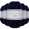 Utopia Crafts JOY DK, 5 gomitoli di filato acrilico da 50 g (250 g), lana per uncinetto e maglia, morbida lana per lavorare a maglia (blu notte)