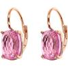 BRONZALLURE Orecchini Donna placcati Oro 18k - Orecchini Pendenti Anallergici con Pietre Prisma Gem Rosa - Gioielli Made in Italy - Idea Regalo Compleanni, Anniversari, Festa Donna, Festa Mamma