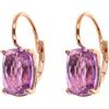BRONZALLURE Orecchini Donna placcati Oro 18k - Orecchini Pendenti Anallergici con Pietre Prisma Gem Viola - Gioielli Made in Italy - Idea Regalo Compleanni, Anniversari, Festa Donna, Festa Mamma