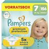 Pampers Premium Protection taglia 7, 156 pannolini, 15 kg+, protezione per pelle e perdite