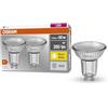 OSRAM Lampada del riflettore a LED PAR16 (GU10), 4.3 W, Bianco caldo, Non Dimmerabile, GU10, Sostituzione 50 W, 2 pacchetti