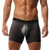 AIEOE Boxer sexy da uomo, trasparente, retrò, senza cuciture, in seta di ghiaccio, stile hipster elastico in vita