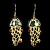 Egemdiamond Orecchini In Argento Sterling 925 Con Rubino Rotondo E Gemma Di Medusa In Mop