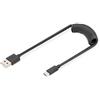 Digitus Cavo usb Digitus USB 2.0 a spirale Usb-A-/Usb-C 1m Nero [AK-300430-006-S]