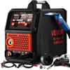 VEVOR Saldatrice MIG 180A 5 in 1 220V Controllo Sinergico Display Digitale Macchina Saldatrice Portatile per Alluminio/MIG a Gas/MIG a Filo Animato/MMA/Lift TIG Modalità 2T/4T/Punto, Spool Gun Inclusa
