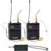 KARMA PALCO 16 doppio radiomicrofono archetto per palco con batteria e 2 bodypac