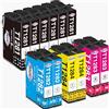 paeolos T1285 Cartucce d'inchiostro per Epson T1281 T1282 T1283 T1284 Compatibili per Epson Stylus BX305F SX430W SX125 SX130 SX230 SX235 BX305FW SX420W SX440W Nero Ciano Magenta Giallo(12-Pezzi)