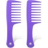 FdcLixuvol Mini pettine a denti larghi, 2 pezzi, piccoli pettini districanti in plastica portatili per capelli ricci, lunghi, bagnati