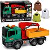 LEAN TOYS Camion con gru, contenitori per la selezione dei rifiuti, guida, luce, suono