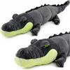 LEAN TOYS Peluche a forma di coccodrillo, realistico, grigio, 90 cm
