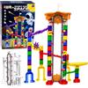 LEAN TOYS Set di costruzioni con pista spaziale per palline, tunnel 3D colorati, 153 pezzi