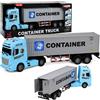 LEAN TOYS Camion con container, porte apribili, luci e suoni, blu, 54 cm