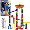 LEAN TOYS Set di costruzioni con pista spaziale per palline, tunnel trasparenti 3D, 153 pe