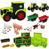 LEAN TOYS Set fattoria con trattore, veicoli agricoli, animali, personaggi e accessori (28