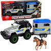 LEAN TOYS Set di luci e suoni per rimorchio per cavalli e veicolo fuoristrada della polizi
