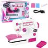 LEAN TOYS Macchina da cucire per bambini Filo Materiale Luci Suoni