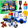 LEAN TOYS Set auto della polizia cittadina con mattoncini motorizzati, personaggi e access
