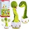 LEAN TOYS Serpente di peluche danzante interattivo con suoni musicali, mascotte verde