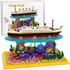 LEAN TOYS Set di costruzioni con mattoncini raffigurante la nave Titanic su una barriera c