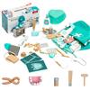 LEAN TOYS Set medico piccolo dottore dentista, kit di pronto soccorso in legno con grembiu