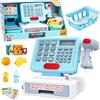 LEAN TOYS Registratore di cassa interattivo Scanner Cestino Prodotti alimentari Luci Suoni
