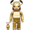 BE@RBRICK Bearbrick Pika-Chu GOLD CHROME Ver. 100% & 400%