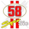 StickersWorld MARCO SIMONCELLI 58 Super Sic Racing 100mm Vinile Adesivo