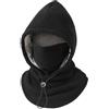 Generico Cappello integrato in pile a doppio strato passamontagna invernale 3 in 1