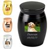 CHFUDN Urna Personalizzata per Cani e Gatti, Acciaio Inox | Con Foto, Nome e Data, Flacone Commemorativo