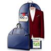 FR FiRiO FiRiO 1x Borsa Porta Abiti da Viaggio I Porta Vestiti da Viaggio I 100x60cm | Protegge da Tarme e Polvere I Blu 120 GSM I Custodia Traspirante per Abiti, Giacche e Camicie I Viaggio e Conservazione